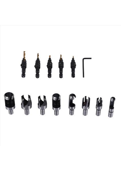 14 Pcs Ahşap Tapa Kesici Pahalı Fiş Kesici Matkap Bitler Beş Yüzlü Kontra Matkap 1/4 Inç Hex Sulma Alet Seti (Yurt Dışından) fiyatları