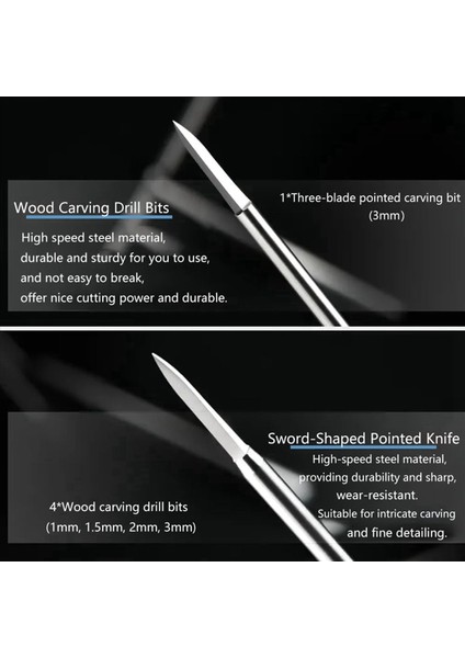 Ahşap Oyma Matkap Bitleri Döner Aracı Için Set 12 Pcs Gravür Matkap Aksesuarları Bit Ahşap El Sanatları Taşlama Aracı 3mm (Yurt Dışından) fiyatları