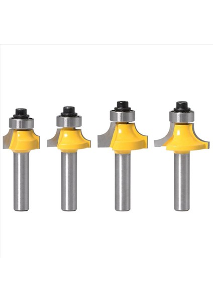 4pcs 8mm Shank Roundover Touter Bit Set-Wood Working Freze Kesici Kenar Yuvarlama ve Pahlatma (Yurt Dışından) fiyatları
