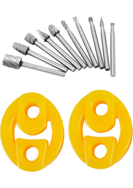 10PCS Hss Tungsten Karbür Rotary Kesme Çapak Seti Öğütücü ve 2 Adet Kauçuk 2 Delik Yarış Arabası Susturucu Egzoz Askı Burcu (Yurt Dışından)