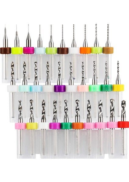 30PCS Pcb Matkap Bitleri Seti 0 1mm-3 0mm 1/8 Inç Şeyh Spiral Flüt Cnc Yönlendirici Bitleri Baskı Devresi Kart Cnc Gravür Için (Yurt Dışından)