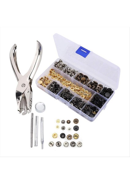 120 Set Snap Darlatıcı Kiti Deri 6 Renkli Metal Pres Saplama Araçları (Yurt Dışından)