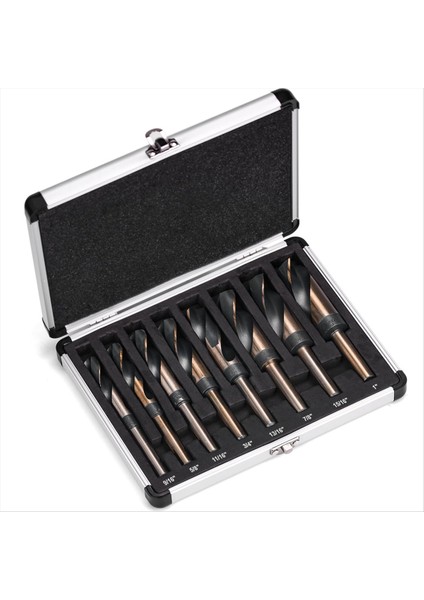 8 Adet Gümüş ve Deming Matkap-Bit Seti Azaltılmış Şaft Matkap Bit Seti 1/2 Inç Çapında Shank 9/16 Inç Ila 1 Inç Boyutlarda (Yurt Dışından)