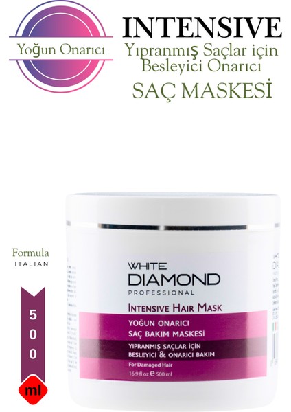 Boyalı Hassas Işlem Görmüş Saçlar Için Yoğun Onarıcı Bakım Saç Bakım Maskesi 500 ml
