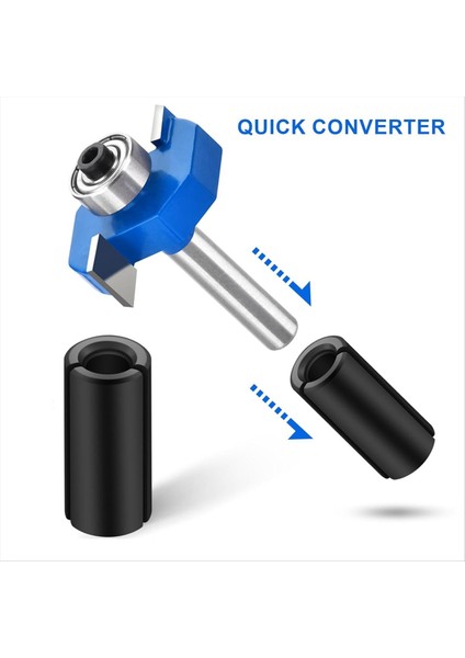 4pcs Yönlendirici Bitleri 1/4 Shank 6 Rıtıng&#39 Ler Set Rabbeting Yönlendirici Biti 1/2in Ila 1/4in Yönlendirici Kolet ile Ahşap Kanal Açma Için (Yurt Dışından) fırsatları