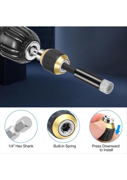 Elmas Matkap Bitleri Seti 12 Adet Kuru Elmas Deliği Hızlı Değişim Matkap Biti Tutucu Porselen Karo Cam Seramik Için (Yurt Dışından) fiyatları