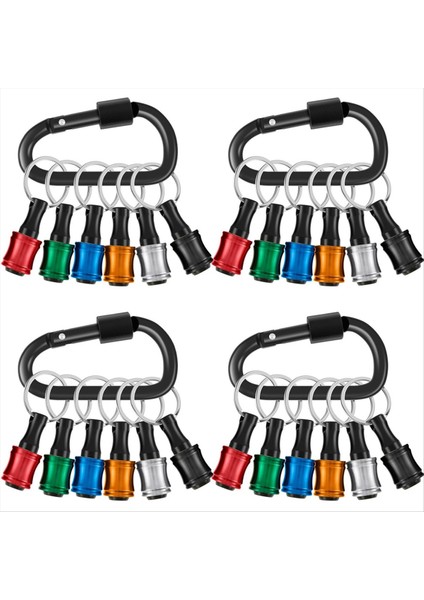 4set Hex Shank Tornavida Bitleri Tutucu Siyah Karabin ile Darbe Sürücüsü Için Bit Tutucu Anahtarlık (Yurt Dışından)