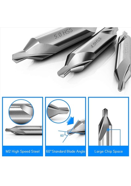 21 Pcs Center Matkap Bitleri Set 60 Derece Açı Merkezi Bitler Kit Metal Işleme Için Mahşet Araçları (Yurt Dışından) fırsatları
