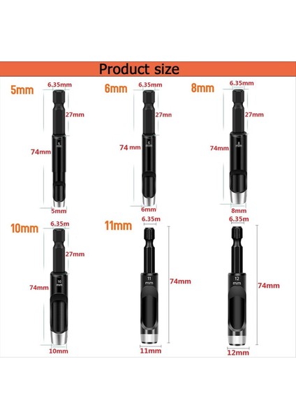 6pcs Hollow Punch Set Matkap Bitler -Leather Del Punch Aracı Esnek Matkap Bitleri Uzatma Altıgen Saplama Matkap Bit Seti (Yurt Dışından) indirimleri