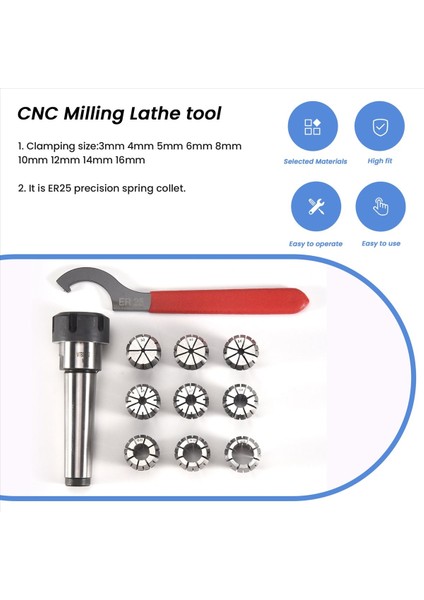 9pcs ER25 Yay Koletleri+1 Pcs Mt3 M12 ER25 Kolet Cnc Freze Torna Aracı Için Morse Konik Tutucu (Yurt Dışından) indirimleri