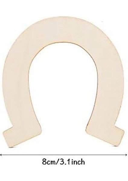 At Nalı Bitmemiş Ahşap Kesimler Dıy Zanaat Parti Düğün ve Doğum Günü Için Ahşap At Nalı 48PCS (Yurt Dışından) fiyatları