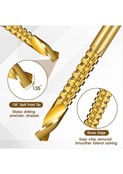 6pcs Titanyum Kaplamalı Hss Twist Matkap Bitler 3-8mm Hex Shank Tutuklu Kesme Matkap Bitsi Spiral Testere Matkap Bit (Yurt Dışından) fırsatları