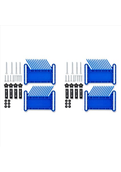 2x Yükseltilmiş Tüy Tahtası Güvenlik Cihazı Istiflenebilir Tüy Tahtası Çoğu Standart T-Slotları Masa Testerelerindeki T Rayları Mavi (Yurt Dışından)