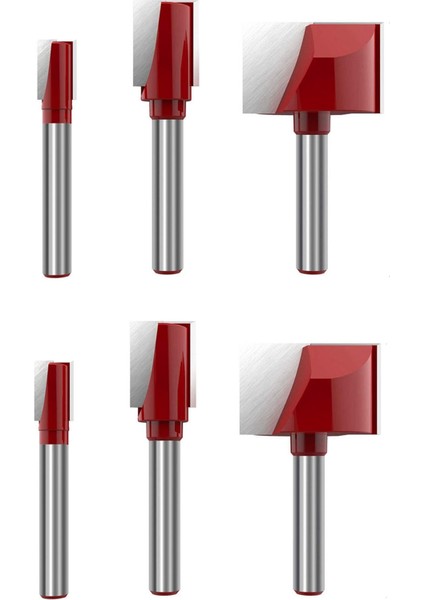 6pcs Temizleme Alt Yönlendirici Bit Seti 6mm Shank Çift Flüt Karbür Kesici Düz Gömme Tahta Yüzey Planlama Aracı (Yurt Dışından)