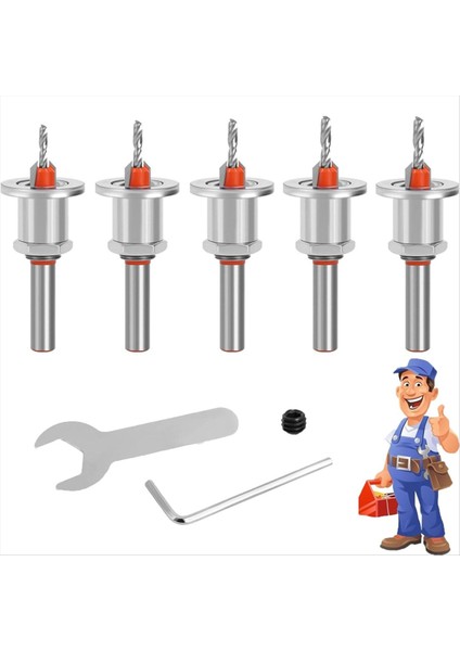 5 Pcs Counterk Matkap Bit Seti Counterk Matkap Bit Seti Ahşap Için Holesterink Bitleri Ayarlanabilir Derinlik Matkap Bit (Yurt Dışından) fiyatları