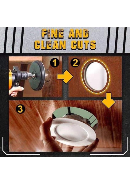 Yuvarlak Dairesel Yumruk Testere Ayarlanabilir Yumruklama Testere Delik Açıcı Araçları Konumlandırma Biti ve 3 Diş Bıçakları (Yurt Dışından) fırsatları