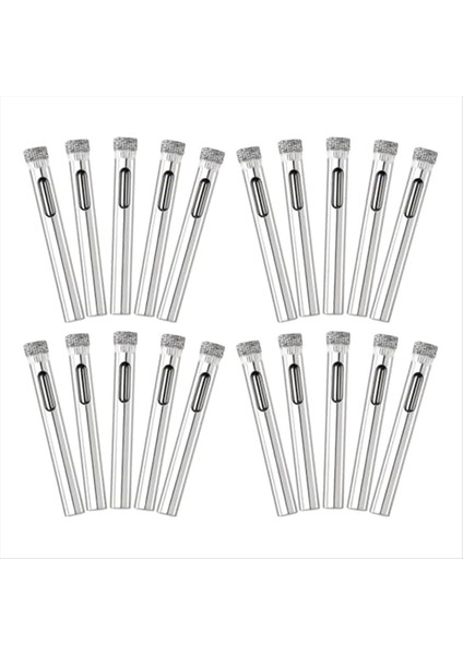 20 Paket Elmas Matkap Ucu Seti 6mm (1/4inch) Cam Porselen Seramik Karo Mermer Için Küçük Elmas Delik Testere Kiti (Yurt Dışından)