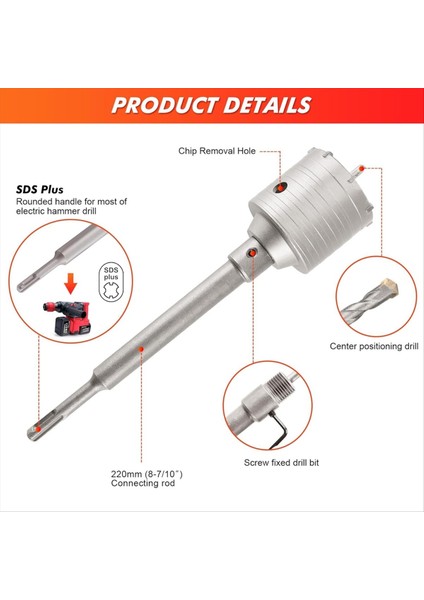 Beton Delik Testere Kiti 30 40 50 65MM Delik Matkap Bitleri Sds Plus Çekiç Matkapları Daire Matkap Bitleri Delik Testere Tuğla Için Set (Yurt Dışından) fırsatları