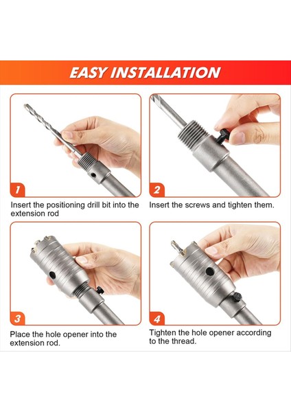 Beton Delik Testere Kiti 30 40 50 65MM Delik Matkap Bitleri Sds Plus Çekiç Matkapları Daire Matkap Bitleri Delik Testere Tuğla Için Set (Yurt Dışından) indirimleri