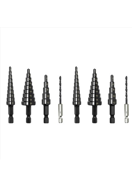 8pcs 3-12 4-12 4-20MM Hss Düz Groove Adım Matkap Bit Nitrür Twist Matkap Ahşap Metal Delik Kesici Çekirdek Sondaj Araçları (Yurt Dışından)