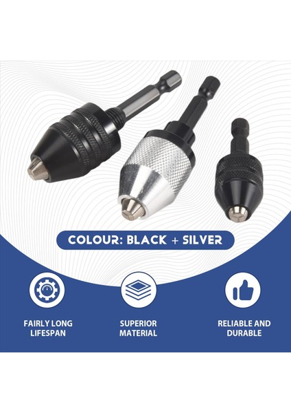 3pcs 1/4 Inç Hex Shank Anahtarsız Matkap Çekme Hızlı Değişim Adaptör Dönüştürücü Darbe Matkapları Bitler Elektrikli Takım Aksesuarları (Yurt Dışından) fırsatları