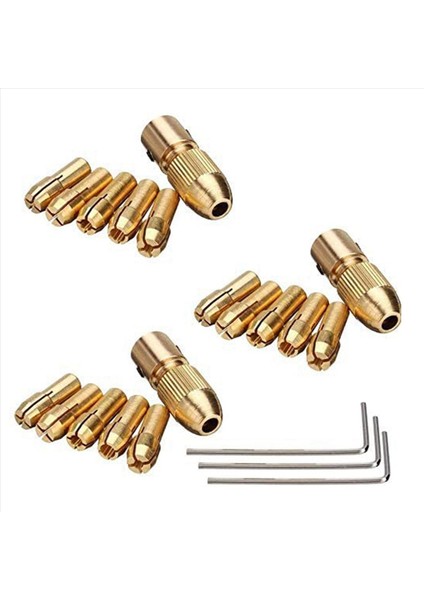 6 Set 0 5-3mm Pirinç Matkap Dremel Rotary Araçları Için Küçük Elektrikli Matkap Usları Kolet 3 Boyut -2 0mm 2 35MM 3 17MM (Yurt Dışından) modelleri