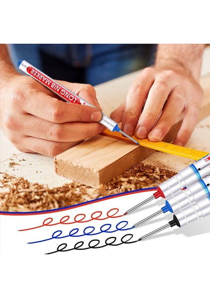 24 Çok Amaçlı Derin Delik Işaretçisi Kalemler Uzun Nozoz Marker Derin Matkap Deliği Uzun Nib Scriber Carpentry Renkli Marker Kalemi (Yurt Dışından)