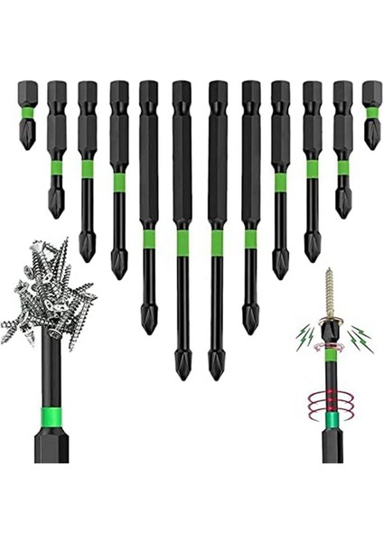 2023 Yeni Tornavida Bit Seti 12PCS S2 Sürücü Sondaj Seti Güç Tornavida Etkisi Için Güçlü Kafa Bitleri (Yurt Dışından) modelleri