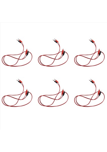 12 Pcs Kırmızı Siyah Banana Timsah Klipsleri Prob Test Kablosu 1m (Yurt Dışından)