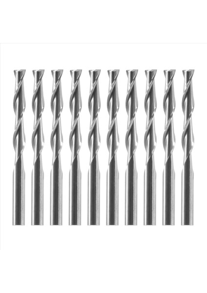 10X 1/8 Inç 3 175MM Karbür Cnc Çift Iki Flüt Spiral Bitleri Uç Değirmen Yönlendiricisi 22MM (Yurt Dışından)