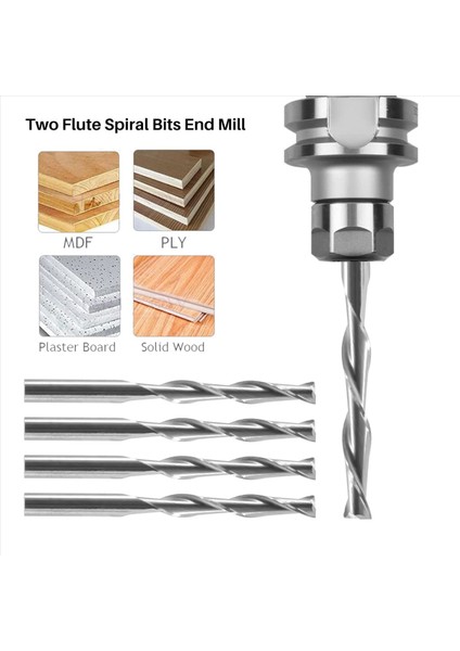 10X 1/8 Inç 3 175MM Karbür Cnc Çift Iki Flüt Spiral Bitleri Uç Değirmen Yönlendiricisi 22MM (Yurt Dışından) fırsatları