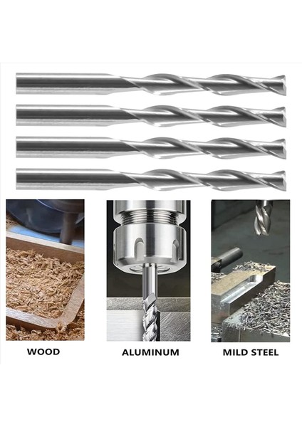 10X 1/8 Inç 3 175MM Karbür Cnc Çift Iki Flüt Spiral Bitleri Uç Değirmen Yönlendiricisi 22MM (Yurt Dışından) indirimleri