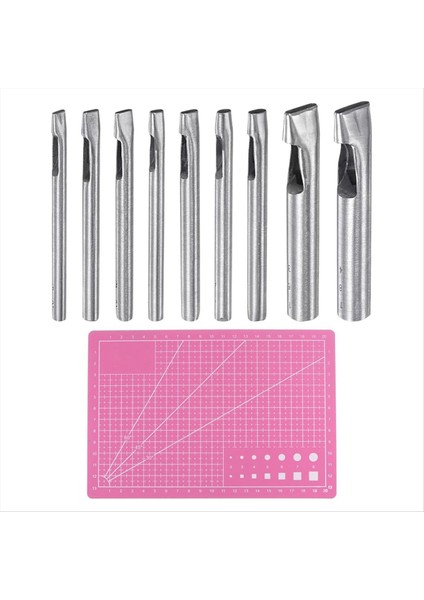9 Adet Deri Oval Delik Yumruk Paslanmaz Çelik A5 Kesim Mat Pvc Dikdörtgen Deliği Yumruk Yumruk Aracı (Yurt Dışından)