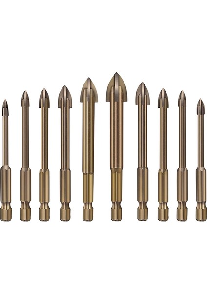 10PC Verimli Evrensel Sondaj Aracı Çok Fonksiyonlu Çapraz Alaşım Matkap Bit Uç Araçları Karbür Matkap Bit Bit Seti (Yurt Dışından)