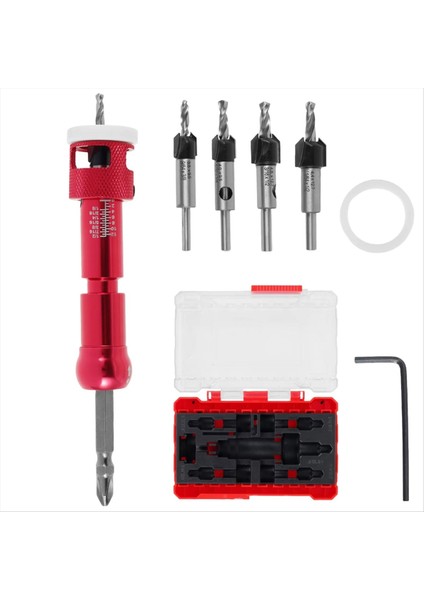 Ahşap Işleme Karşı Destek Matkap Adım Matkap Ahşap Kendi Kendine Dokunma Vidalı Yumruk Delikleri Matkap Bit Montaj Aracı B (Yurt Dışından)