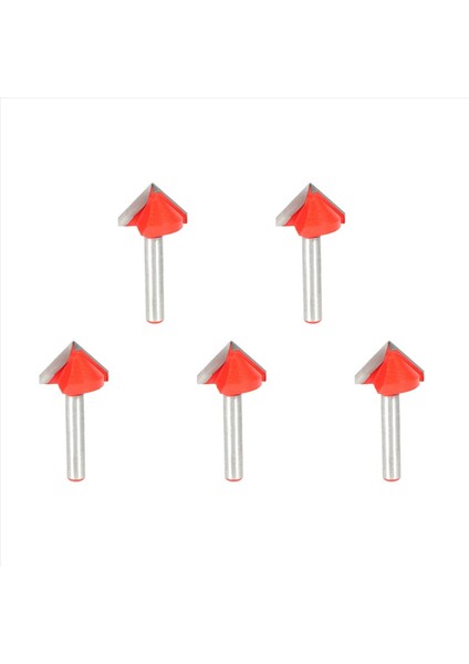 5x Cnc Gravür V Groove Bit 3D Bit Yönlendirici Oyma Kesici Aracı 90 Derece 6MMX22MM (Yurt Dışından)
