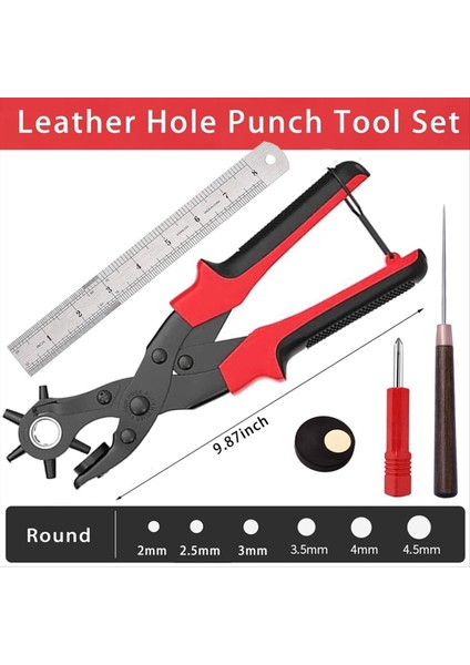 Deri Delik Yumruk Seti Profesyonel Döner Yumruk Pensi Kiti Süper Ağır Hizmet Döneri Yumruk Hassas Çok Delikli (Yurt Dışından) fırsatları