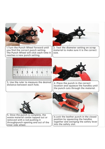 Deri Delik Yumruk Seti Profesyonel Döner Yumruk Pensi Kiti Süper Ağır Hizmet Döneri Yumruk Hassas Çok Delikli (Yurt Dışından) indirimleri