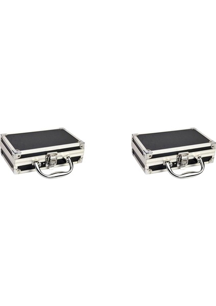 2x Alüminyum Alaşım Araç Kutusu Aksesuarları Saklama Kutusu Pratik Alüminyum Bavul Taşınabilir Tutamak Küçük Araç Kutusu Saklama Kutusu (Yurt Dışından)