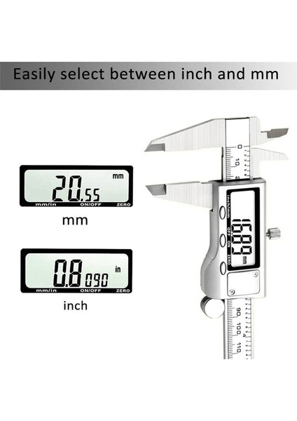 Dijital Kaliper Ölçüm Aracı Dijital Mikrometre Paslanmaz Çelik Veri Caliper Inç/mm Dönüşüm (6 INÇ/150 Mm) (Yurt Dışından) indirimleri