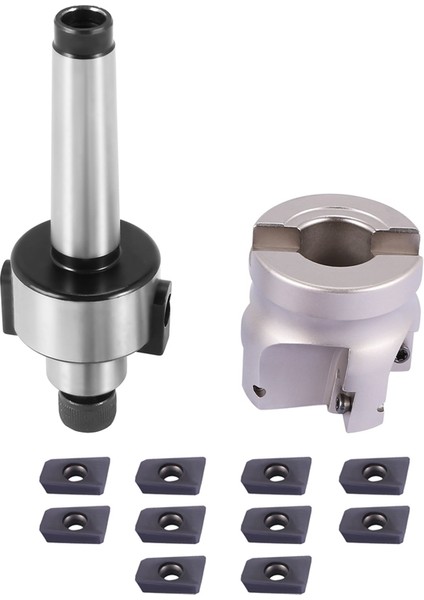 Mt2 M10 ve 50MM Yüz Uç Değirmen Kesici+10 Pcs APMT1604 Karbür Ekleme Anahtarı Cnc (Yurt Dışından)