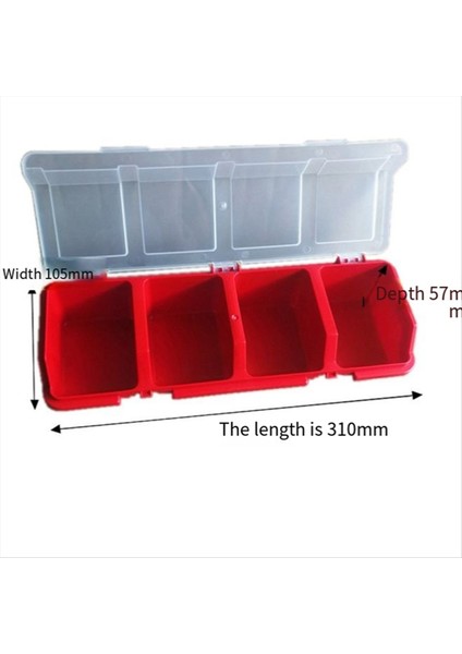 4 Adet Vidalı Organizatörler ve Kilitli Depolama Kutuları Plastik Donanım Organizatör Kutusu Bölmeli Cıvata Organizatör Kırmızı (Yurt Dışından) fiyatları