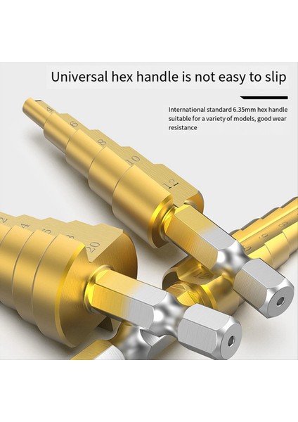 3 Parçalı Altıgen Kollu Adım Matkap Büyük 3pc Ihracat Pagoda Matkap Aşaması Matkap Çift Kabarcık Adım Matkap (Yurt Dışından) fırsatları