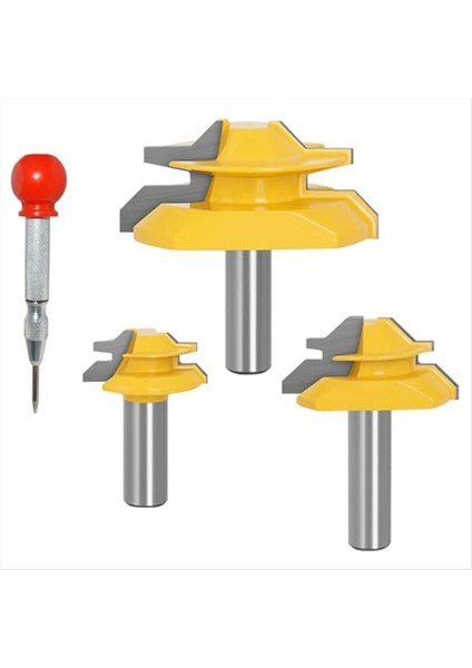 45 Derece Kilit Yetiştiricisi Bit 1/2 Inç Shank Yönlendirici Bitleri Ahşap Çalışma Kesici Aletleri Için Merkez Yumruklu (Yurt Dışından)