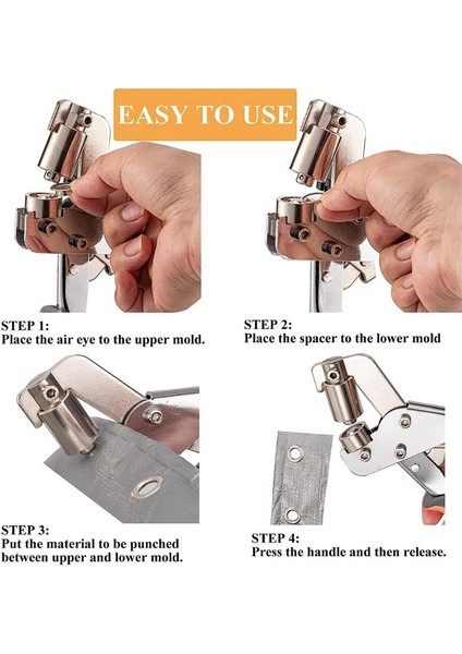 Grommet Tool Kit Şövüş Kiti - Kumbalar Tuval Tarpaulin ve Daha Fazlası Için 500PCS 3/8 Inç Grometler Dahil Grommet Punch Seti (Yurt Dışından) fırsatları