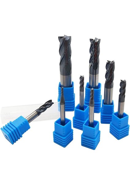 8pcs 2-12MM Cnc Cnc Kare Burun Uç Mills Karbür Tungsten Çelik Freze Kesici Yönlendirici Bitler Bitler Aracı Düz (Yurt Dışından) fiyatları