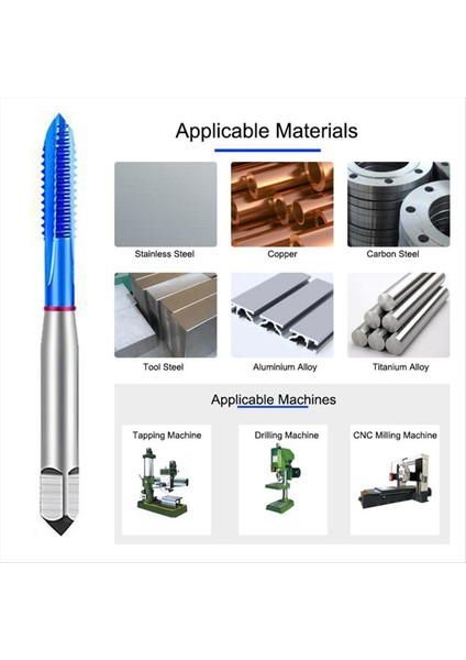 Makine Iplik Kılavuzu Nano Kaplama Musluk Kobalt Yüksek Hızlı Çelik Özel Vidalı Uç Makine Bit (M4X0 7 Uç) (Yurt Dışından) fırsatları
