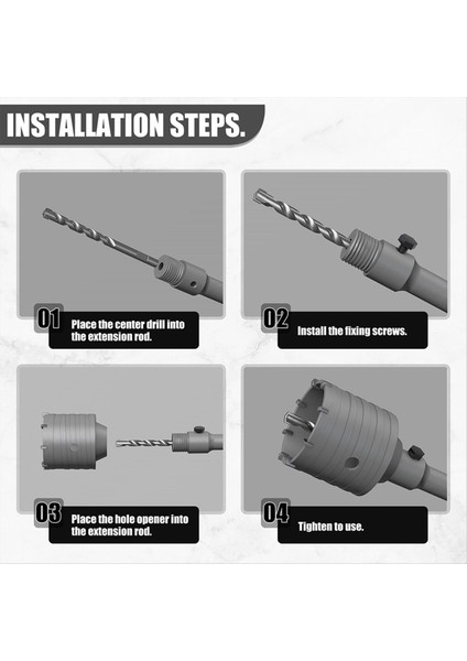 Sds Plus Çekiç Matkapları Duvar Deliği Testere Matkap Bit Set Kesici Aletleri Yuvarlak Şaftlı Beton Çimento Taş Delik Açıcı 60MM (Yurt Dışından) indirimleri