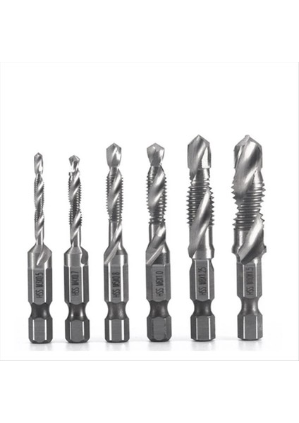 6pcs M3 M4 M5 M6 M8 M10 Yüksek Hızlı Çelik 4341 Titanyum Kaplama Kompozit Musluk Matkap ve Musluk Entegre Makine Musluğu (Yurt Dışından)