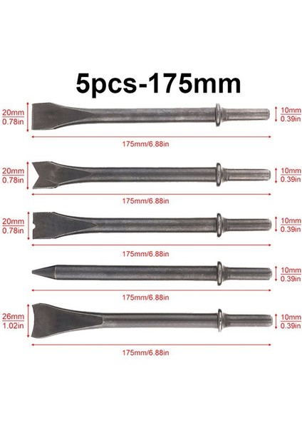 5pcs / Lot Aksesuarlar Sabit Çelik Katı Uzun Hava Keski Darbe Kafası Destek Kesme / Paslama Çıkarma Için Pnömatik Aracı (Yurt Dışından) fiyatları